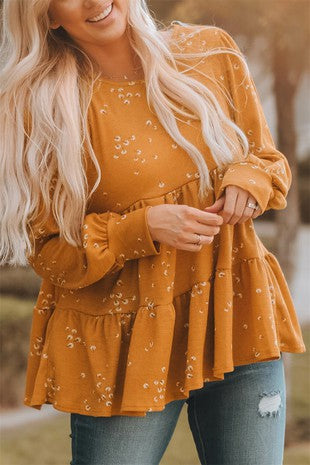 Orange Floral Babydoll Top 58