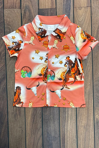 Boy's Western Cowboy Button Up