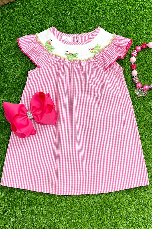 Pink Smocked Alligator Dress