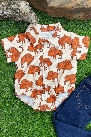 Boys Bison Onesie