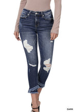 Load image into Gallery viewer, Mid=Rise Distressed Crop Skinny Jeans 37