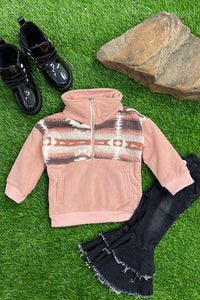 Mom and Me Pink Aztec Hoodie (kids)