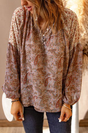 Floral/Paisley Long-Sleeve Top 58