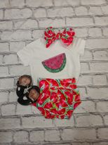 Load image into Gallery viewer, Watermelon Bummie and Bow Set