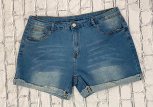 Cuffed Denim Shorts