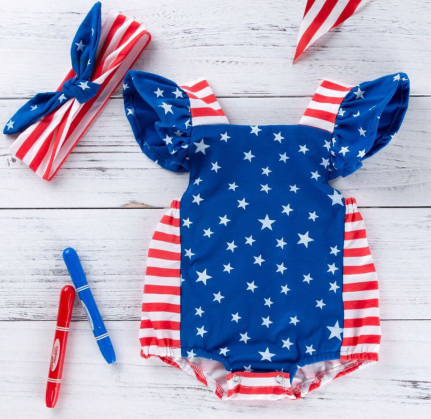 Flag Romper with Headband