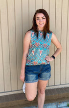 Load image into Gallery viewer, Turq. Aztec Low cut Tank