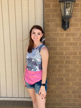 Load image into Gallery viewer, Pink Stripe Camo Tank 59