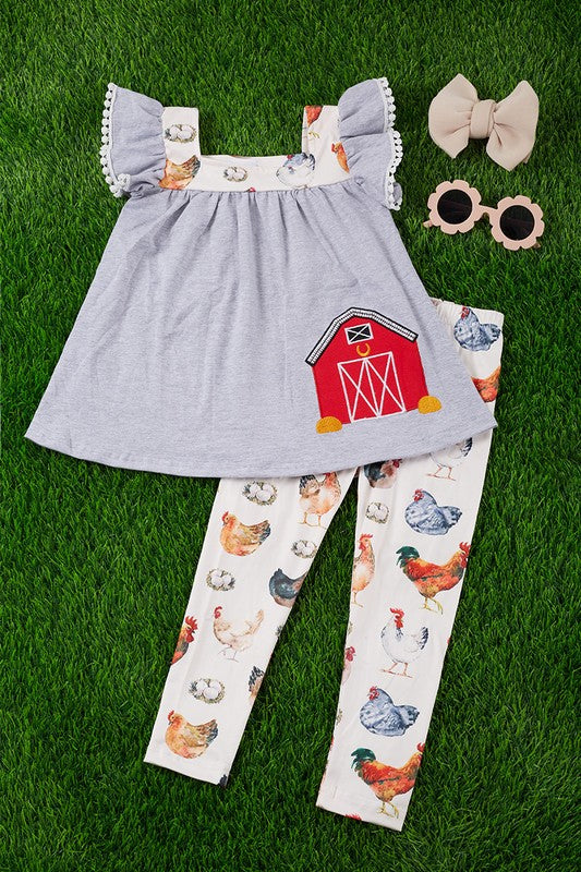 Grey Flutter Sleeve Chicken 2pc