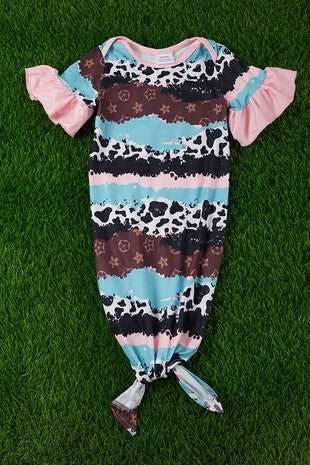 Pink Patterned Cow Gown