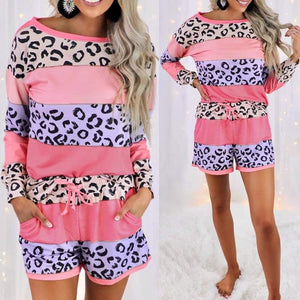 Women's Striped Leopard Lounge set 38