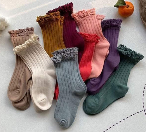 Kids lace top socks