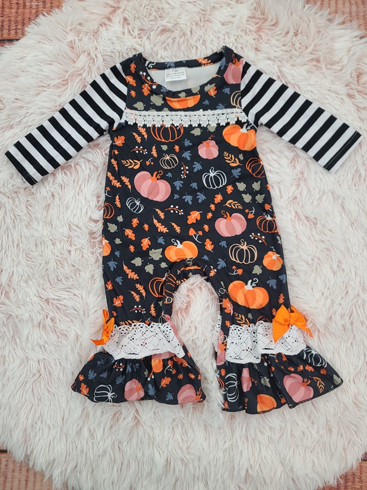 Striped Sleeve pumpkin Jumper