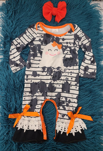 Striped Ghost Romper