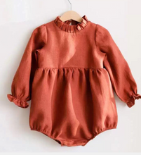 Load image into Gallery viewer, Linen Ruffle Collar Longsleeve
