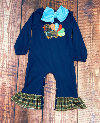 Navy Turkey Romper