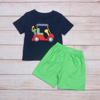 Navy/Green Golf Cart 2Pc