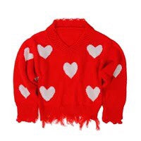 Mom And ME Heart Distressed Sweater