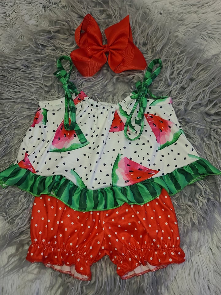 Tie top Watermelon 2pc