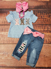 Load image into Gallery viewer, Blue Denim Bunny Trio 2pc