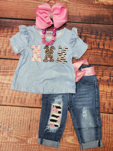 Load image into Gallery viewer, Blue Denim Bunny Trio 2pc