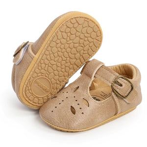 Baby Hard Bottom T Strap velcro buckle shoes