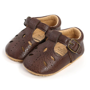 Baby Hard Bottom T Strap velcro buckle shoes