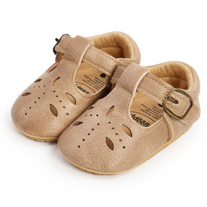 Baby Hard Bottom T Strap velcro buckle shoes