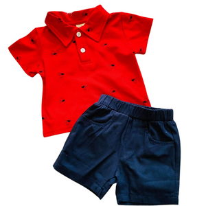 Red Tractor Polo 2pc set