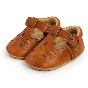 Baby Hard Bottom T Strap velcro buckle shoes