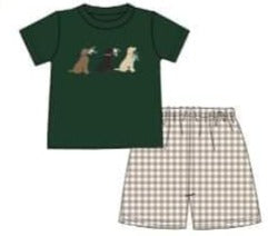 Boy's Green/Tan Dog 2pc