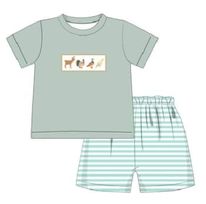 Boys Olive/Navy Wildlife 2PC