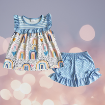 Blue Polka Dot Rainbow Set