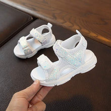 Load image into Gallery viewer, Kid&#39;s Velcro Glitter Sandals