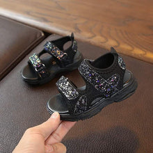 Load image into Gallery viewer, Kid&#39;s Velcro Glitter Sandals