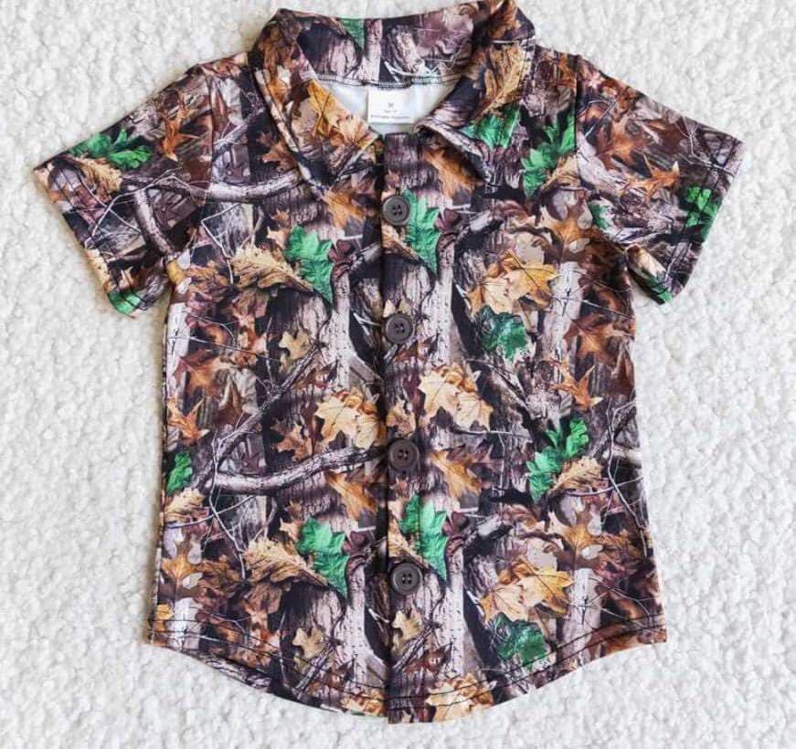 Boys Camo Button Up Shirts