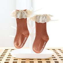 Load image into Gallery viewer, Tall Sock with Eyelet Trim