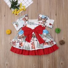 Load image into Gallery viewer, Christmas Scene Dress w/ Red Trim