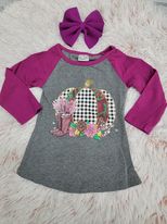 Fushia/Gray Pumpkin Top