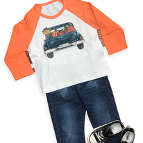 Load image into Gallery viewer, Boys Pumpkin Truck Shirt