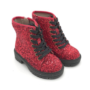 Glitter Lace up boots