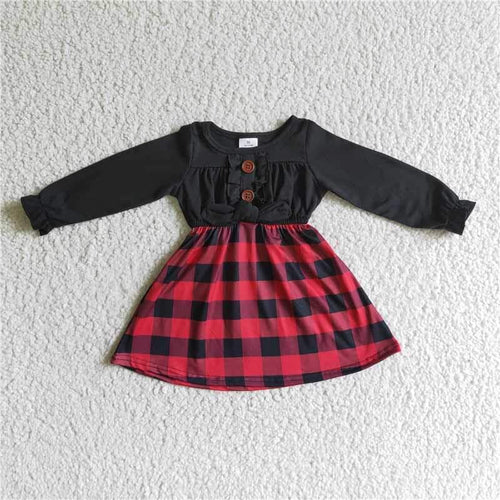 Black/plaid Bow Dress