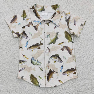 Boy's Fish Button Up