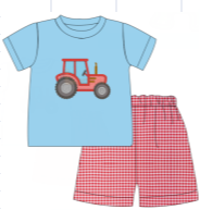 Boys Blue/Red Tractor 2pc