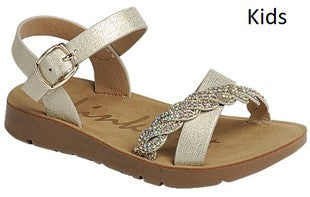 Gold Braided Sequin Sandal