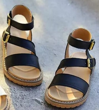 Ankle Velcro Black Sandal