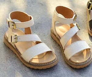 Ankle Velcro White Sandal