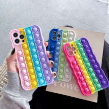 Load image into Gallery viewer, Rainbow Stripe pop it Phone case
