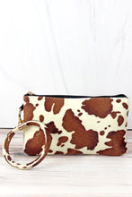Load image into Gallery viewer, Cow Print Keychain Clutch