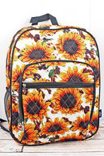 Load image into Gallery viewer, Sunflower quilted Backpack